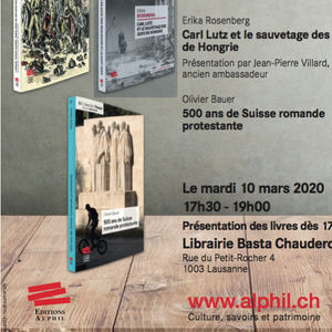 Vernissage de trois livres des éditions Alphil, dès 17h30