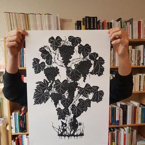 Vente de linogravures et de papiers découpés pour le Livre suspendu